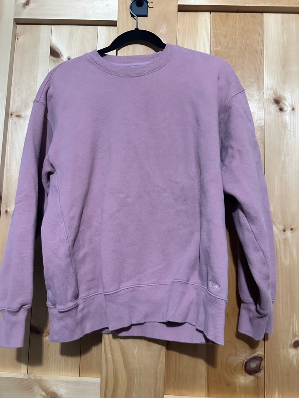 Aritzia Tna Cozy Fleece Boyfriend Crew Sweatshirt - Rose/Mauve - Size XS